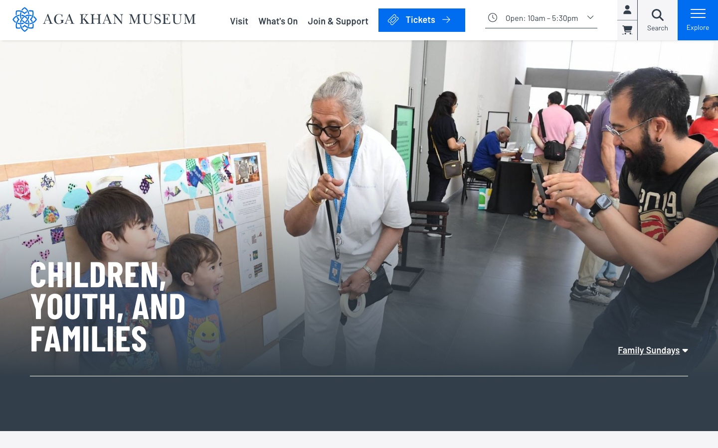 Screenshot of Aga Khan Museum Family Sundays