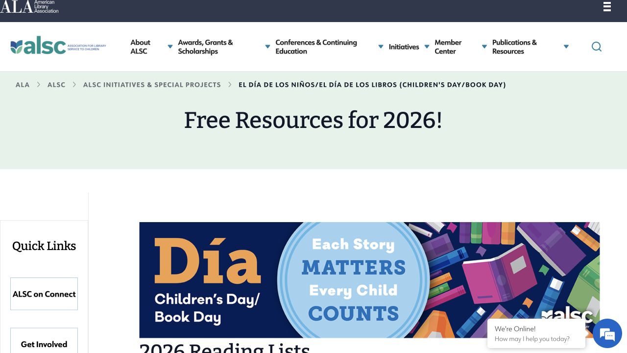 Screenshot of ALA Día: Free Resources for 2026