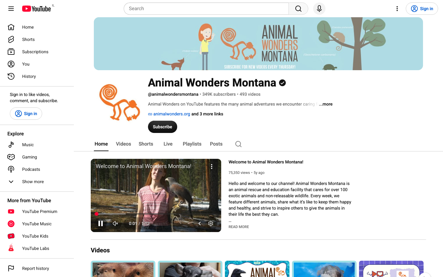 Screenshot of Animal Wonders Montana
