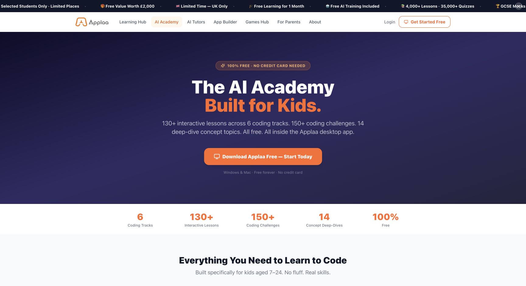 Screenshot of Applaa AI Academy