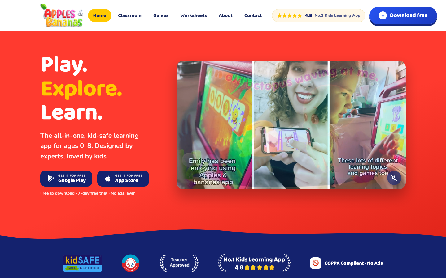 Screenshot of Apples & Bananas
