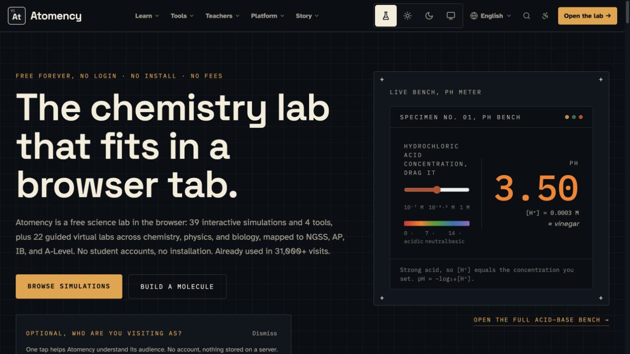 Screenshot of Atomency