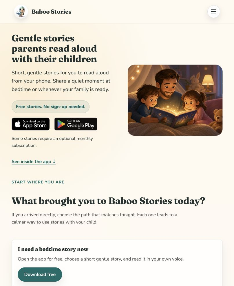 Screenshot of Baboo Stories