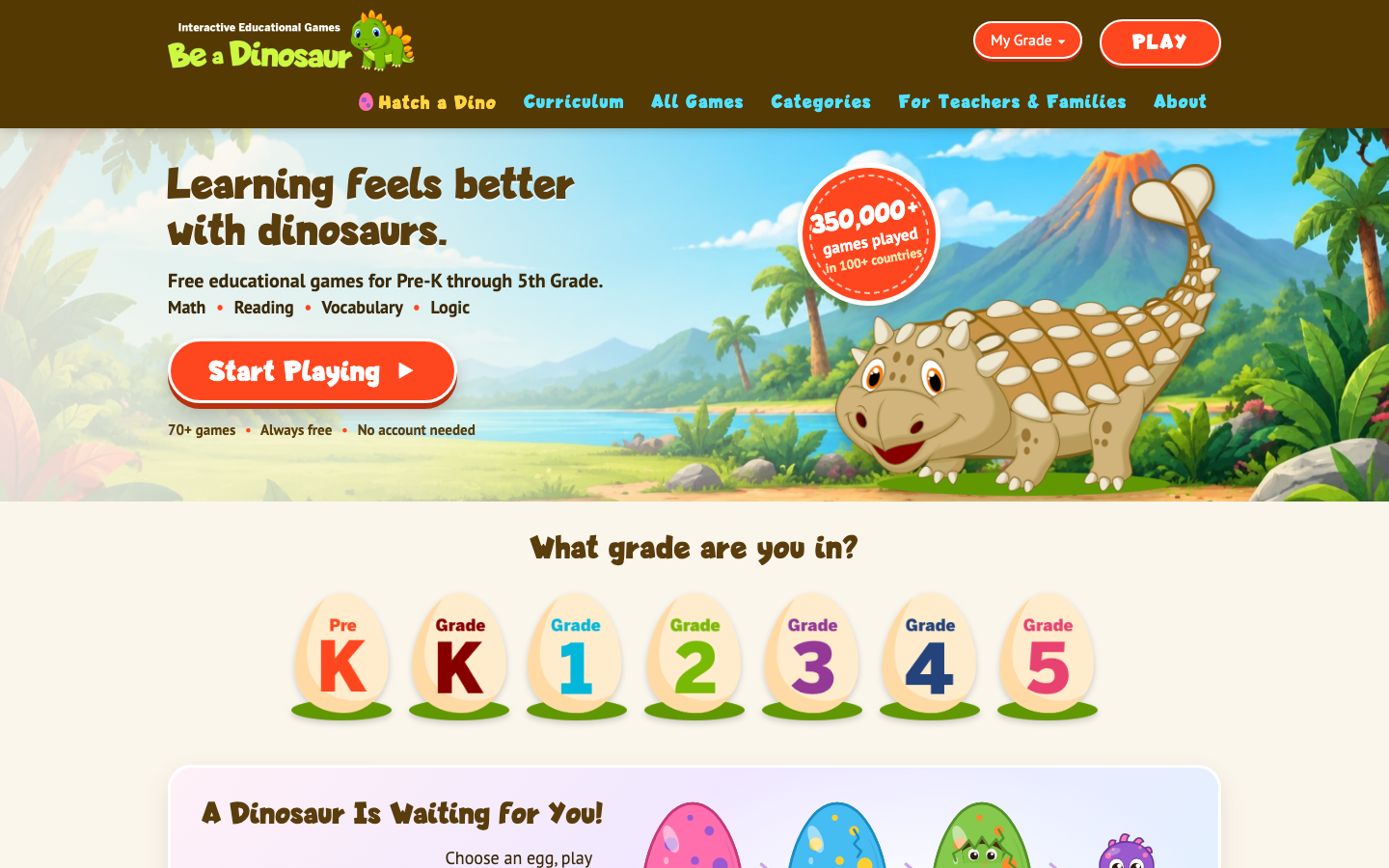 Screenshot of Be a Dinosaur