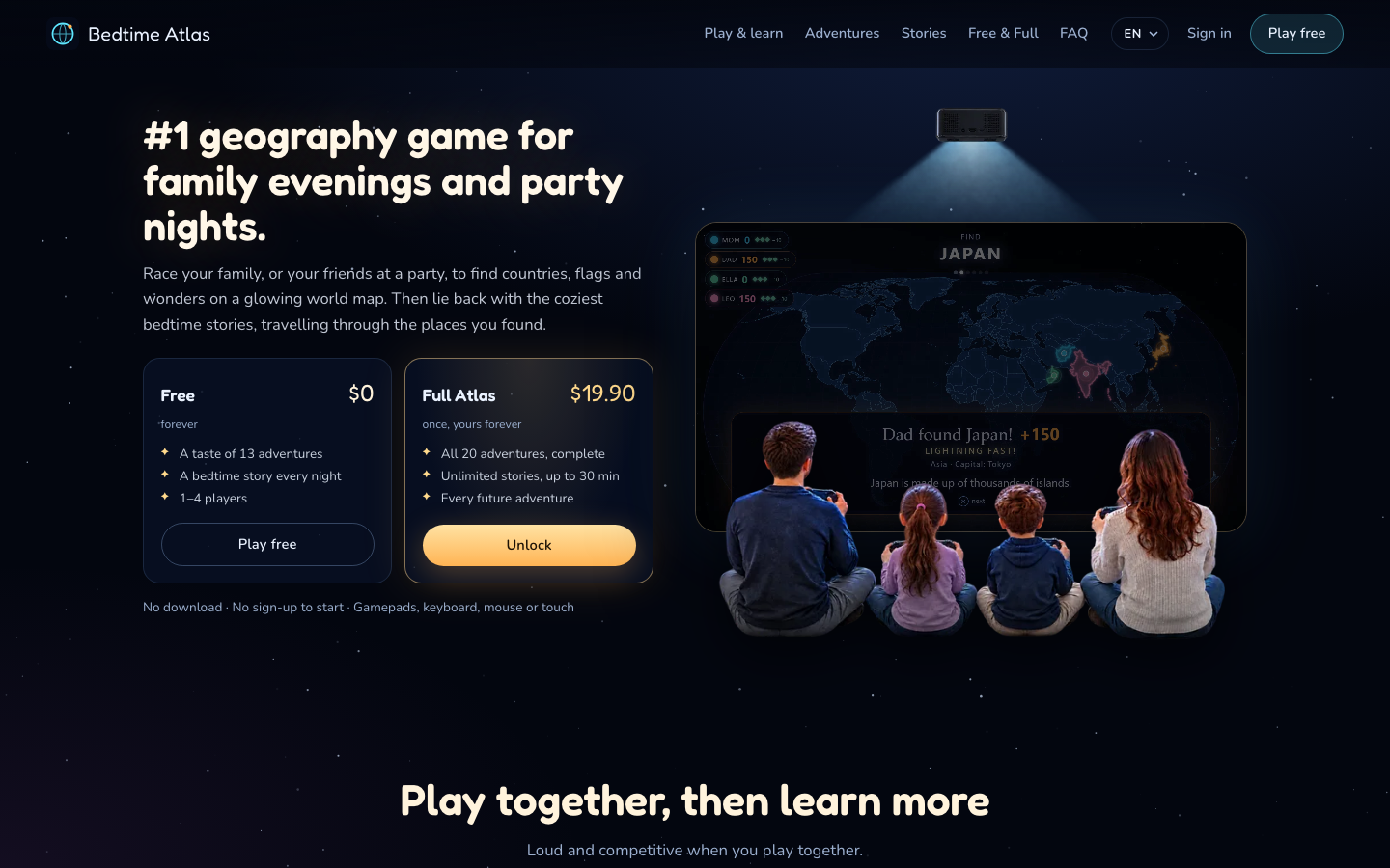 Screenshot of Bedtime Atlas