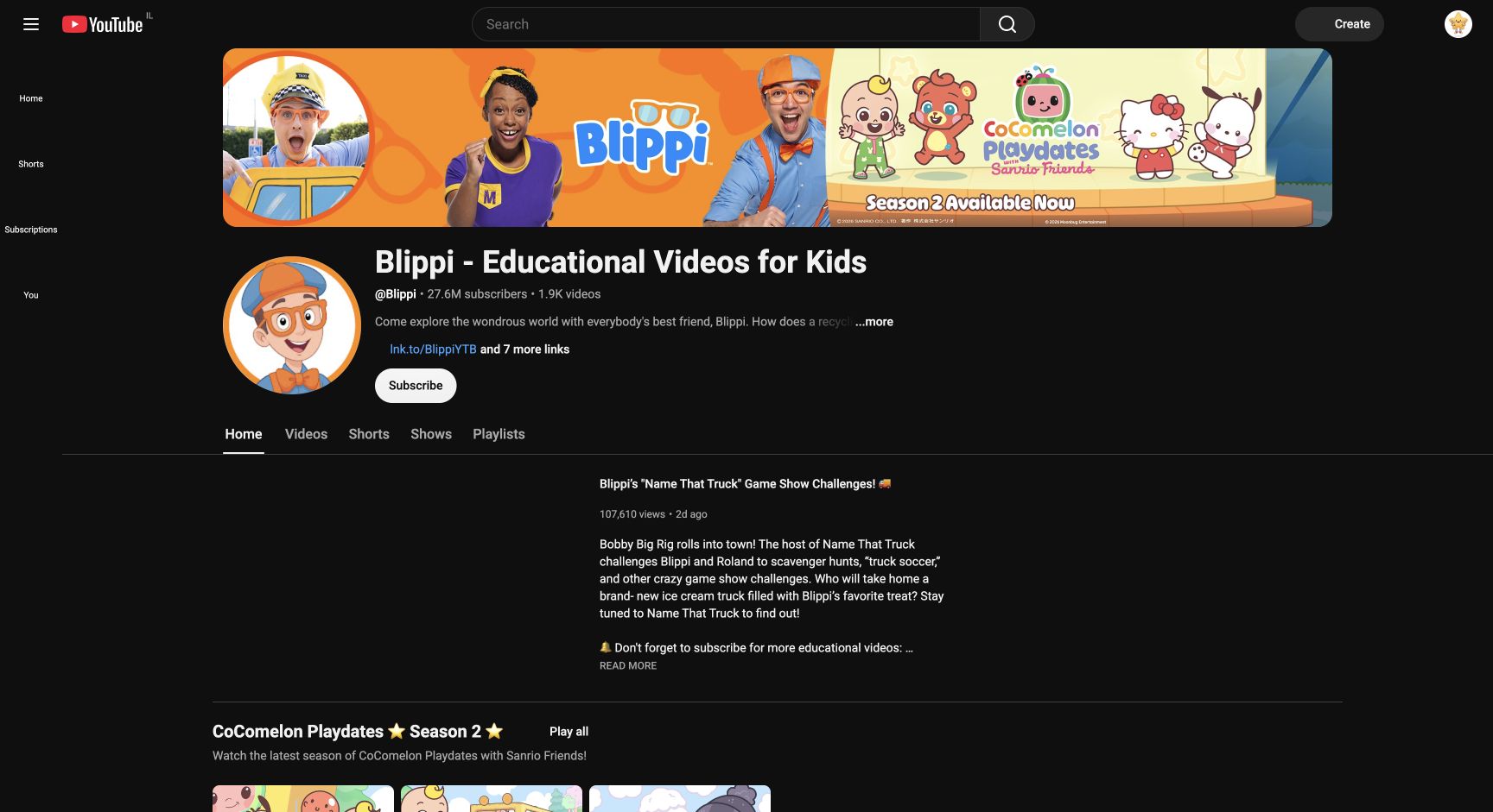 Screenshot of Blippi