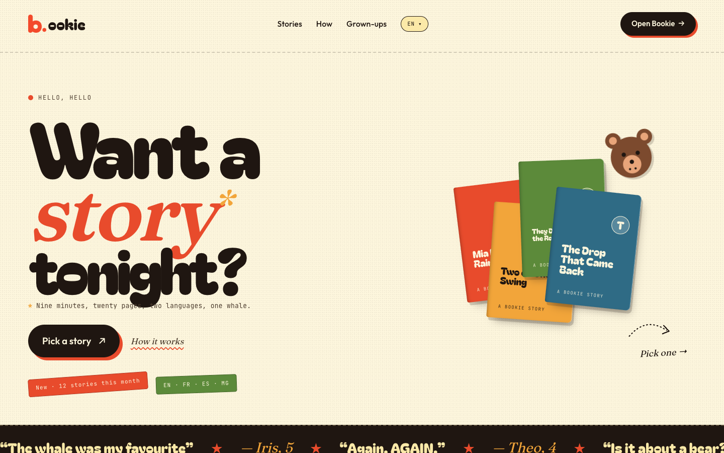 Screenshot of Bookie