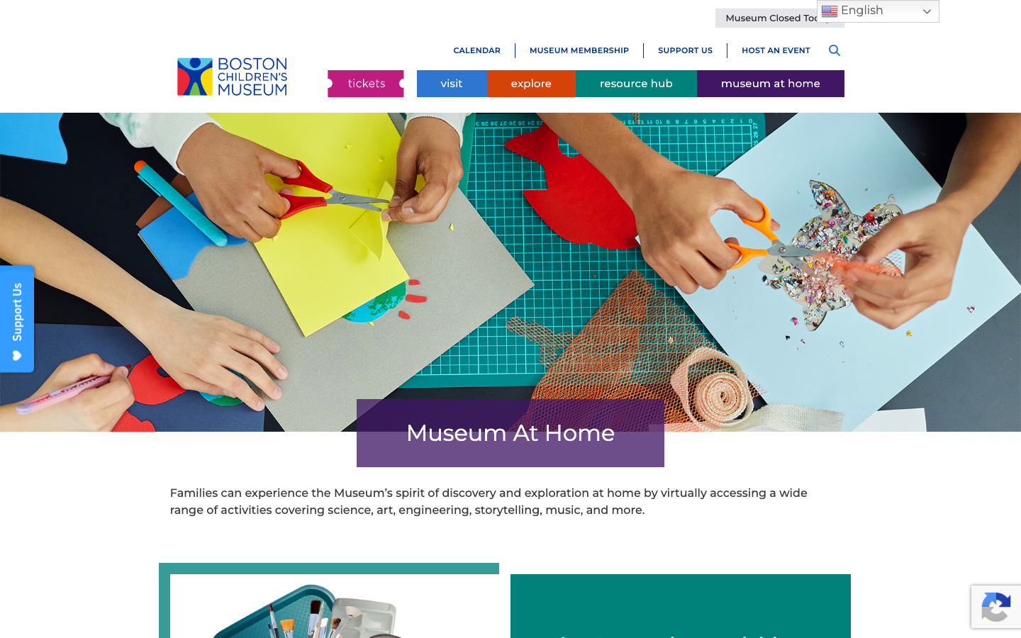 Screenshot of Boston Children’s Museum at Home