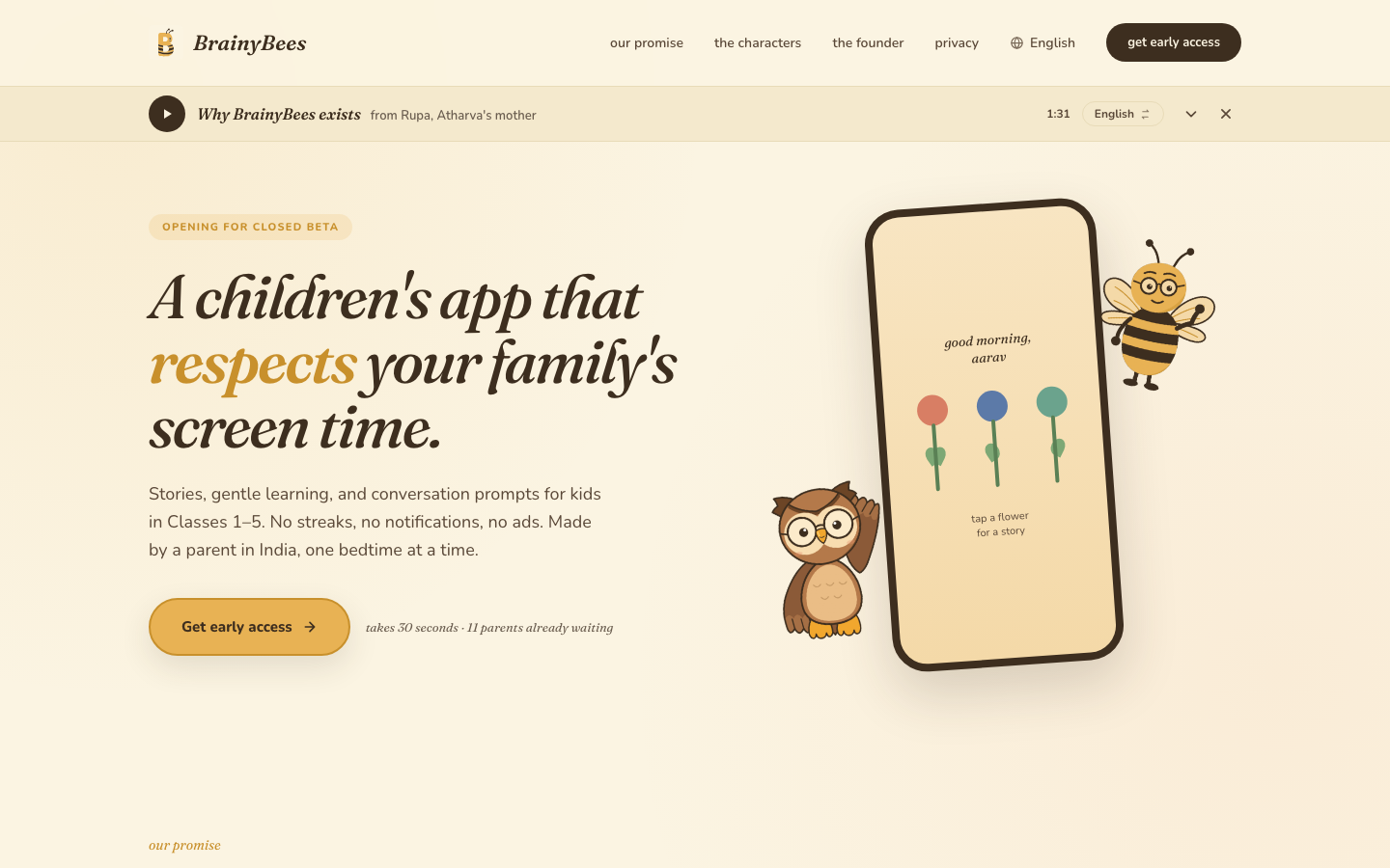 Screenshot of BrainyBees