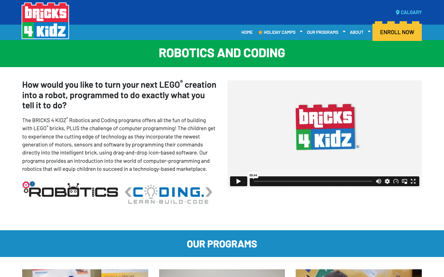 Screenshot of Bricks 4 Kidz Calgary Robotics & Coding