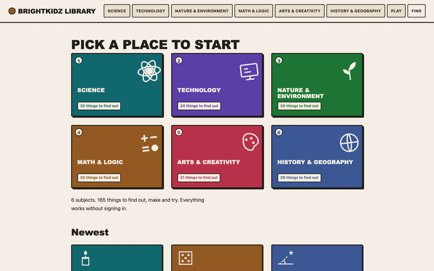 Screenshot of BrightKidz Hub