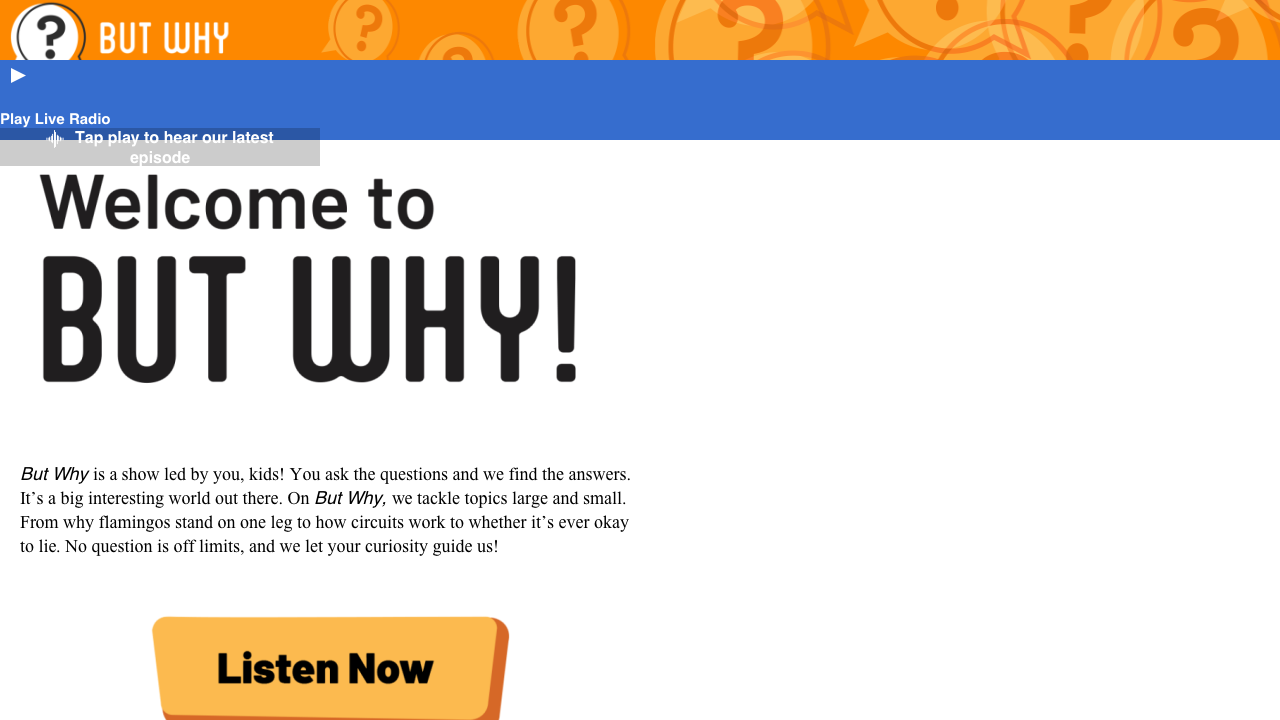 Screenshot of But Why: A Podcast for Curious Kids