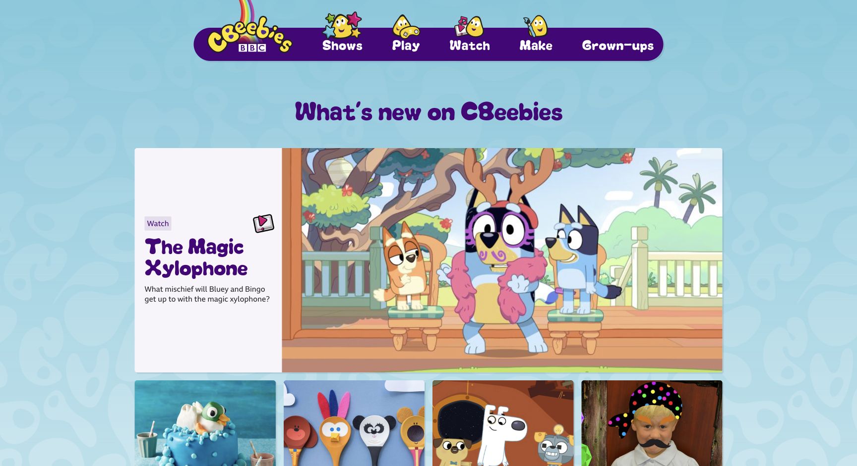 Screenshot of CBeebies Play