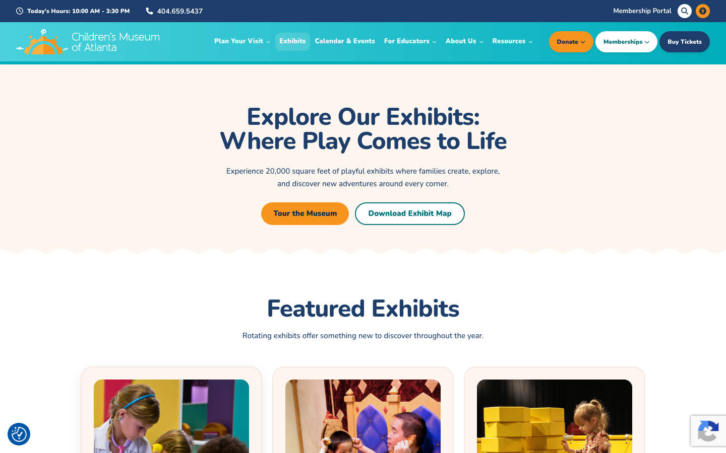 Screenshot of Children’s Museum of Atlanta Exhibits