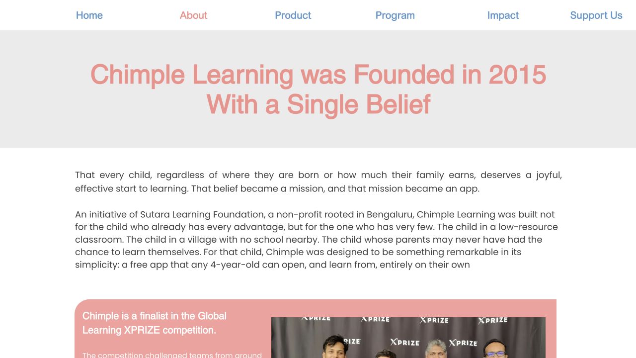 Screenshot of Chimple Learning
