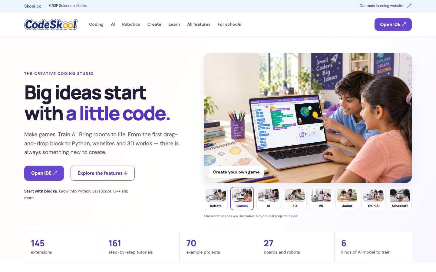 Screenshot of CodeSkool