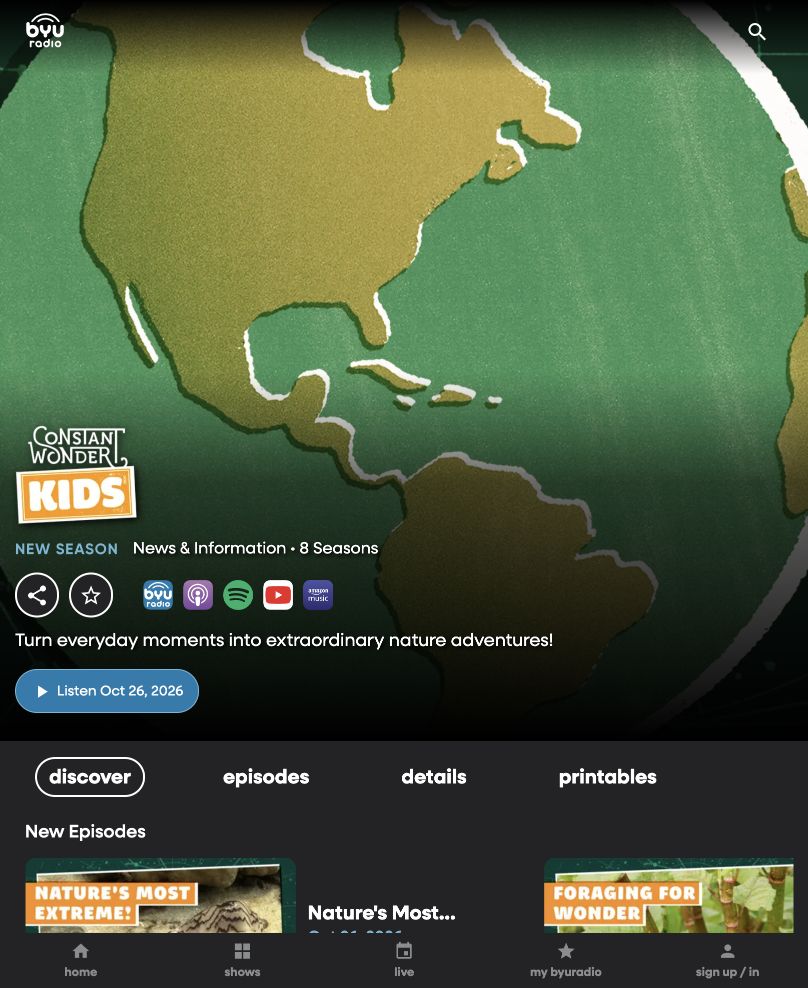 Screenshot of Constant Wonder KIDS