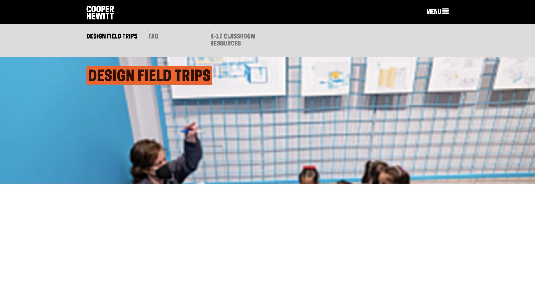 Screenshot of Cooper Hewitt Design Field Trips