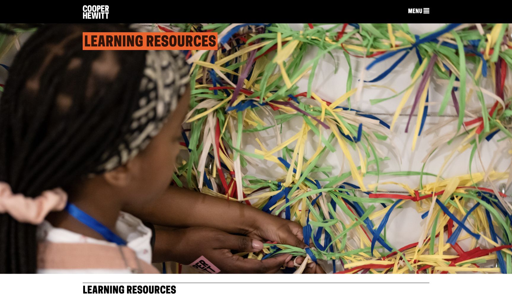 Screenshot of Cooper Hewitt Learning Resources