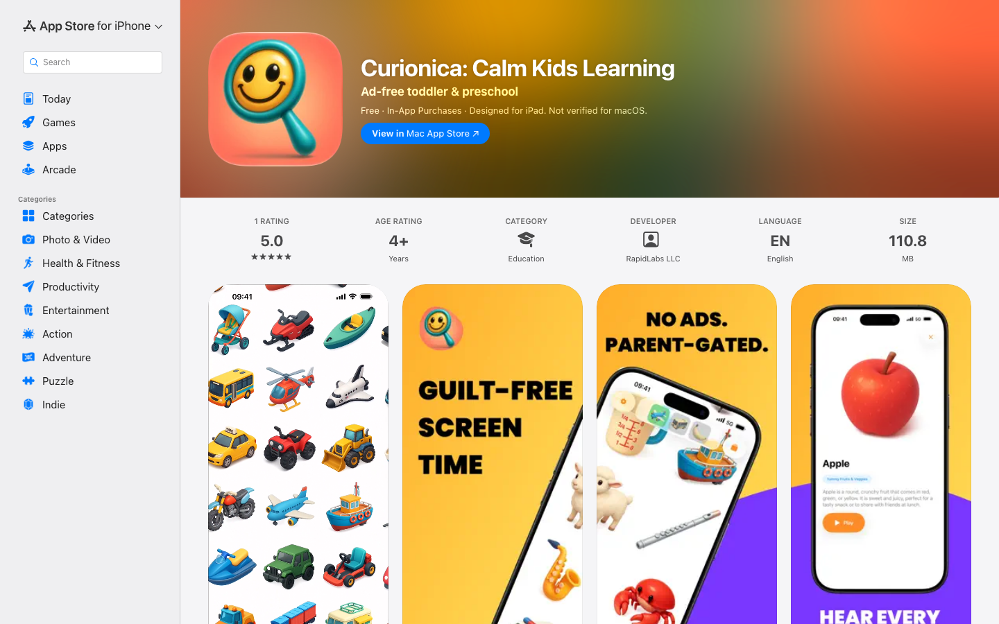 Screenshot of Curionica