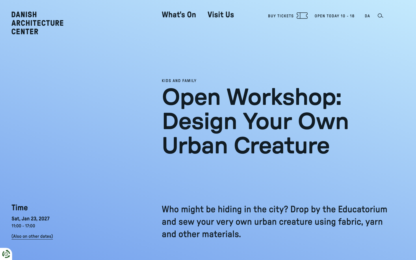 Screenshot of Danish Architecture Center: Design Your Own Urban Creature
