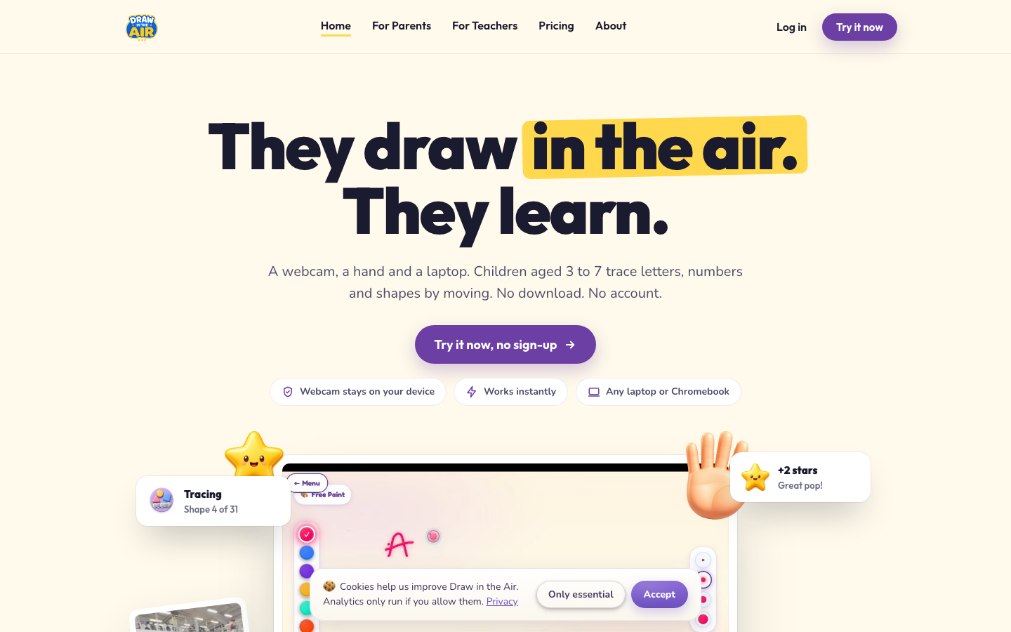 Screenshot of Draw in the Air