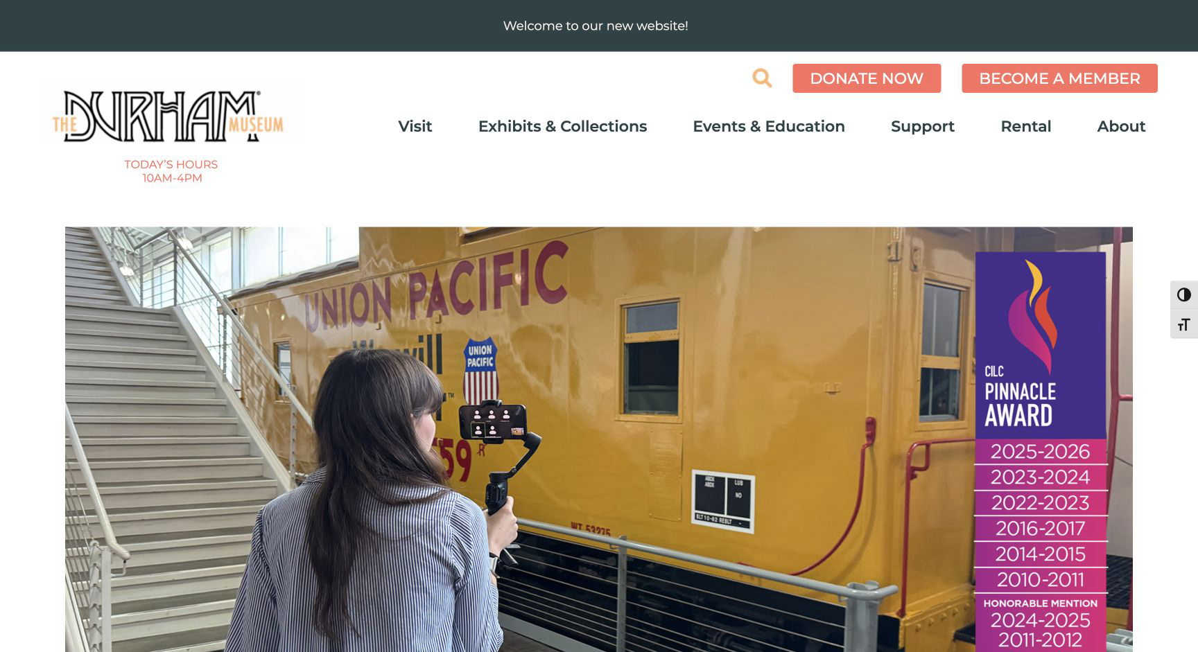 Screenshot of The Durham Museum Virtual Field Trips