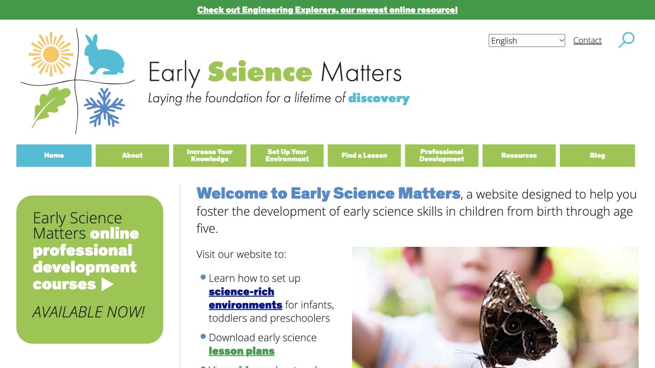 Screenshot of Early Science Matters