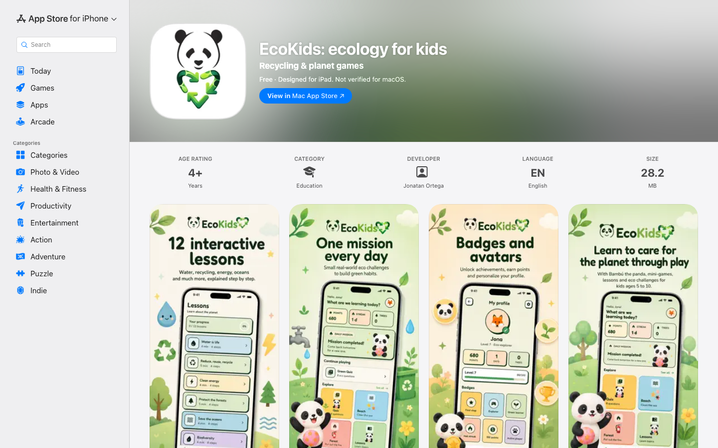 Screenshot of EcoKids