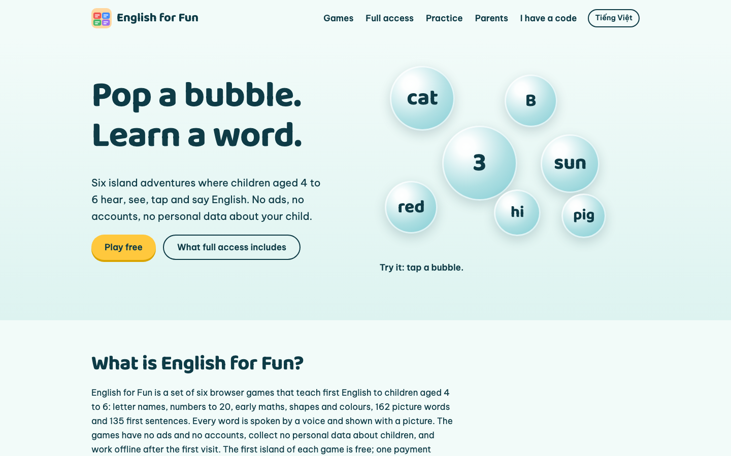 Screenshot of English for Fun