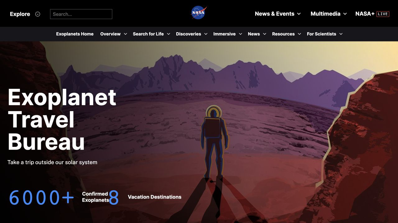 Screenshot of Exoplanet Travel Bureau