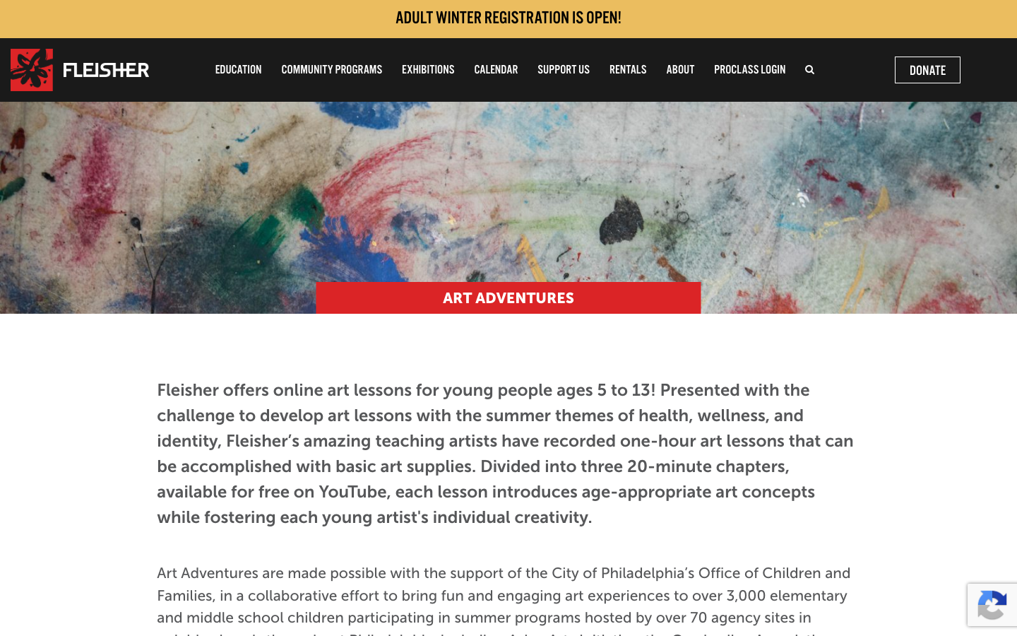 Screenshot of Fleisher Art Adventures