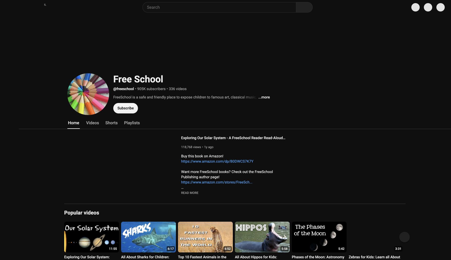 Screenshot of FreeSchool