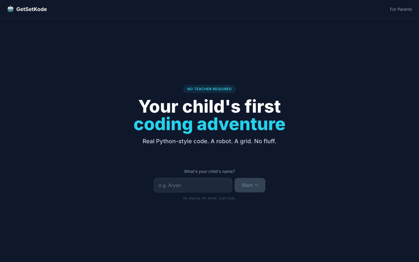 Screenshot of GetSetKode