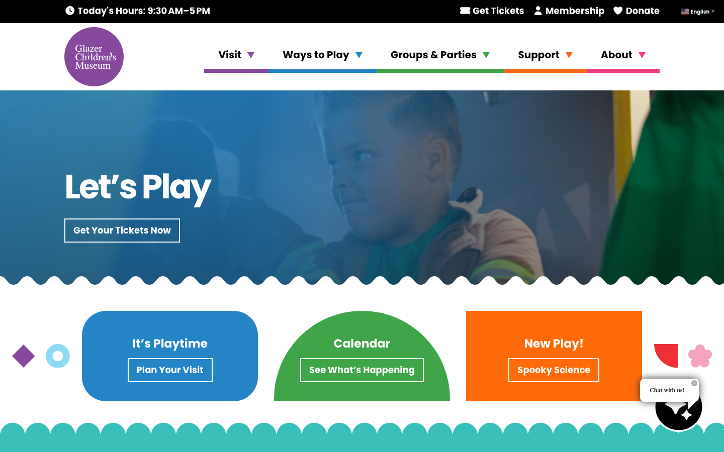 Screenshot of Glazer Children’s Museum