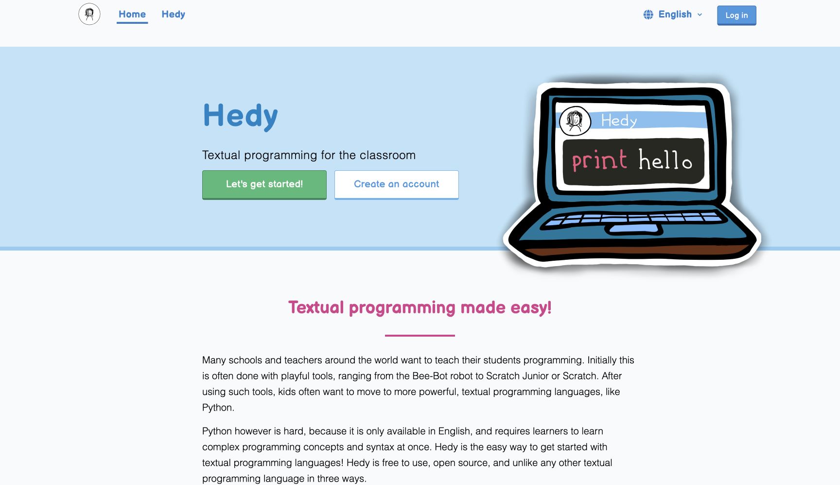 Screenshot of Hedy