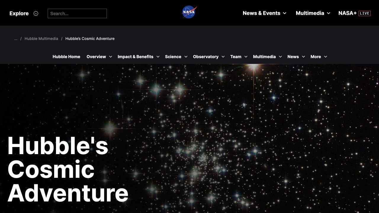 Screenshot of Hubble's Cosmic Adventure