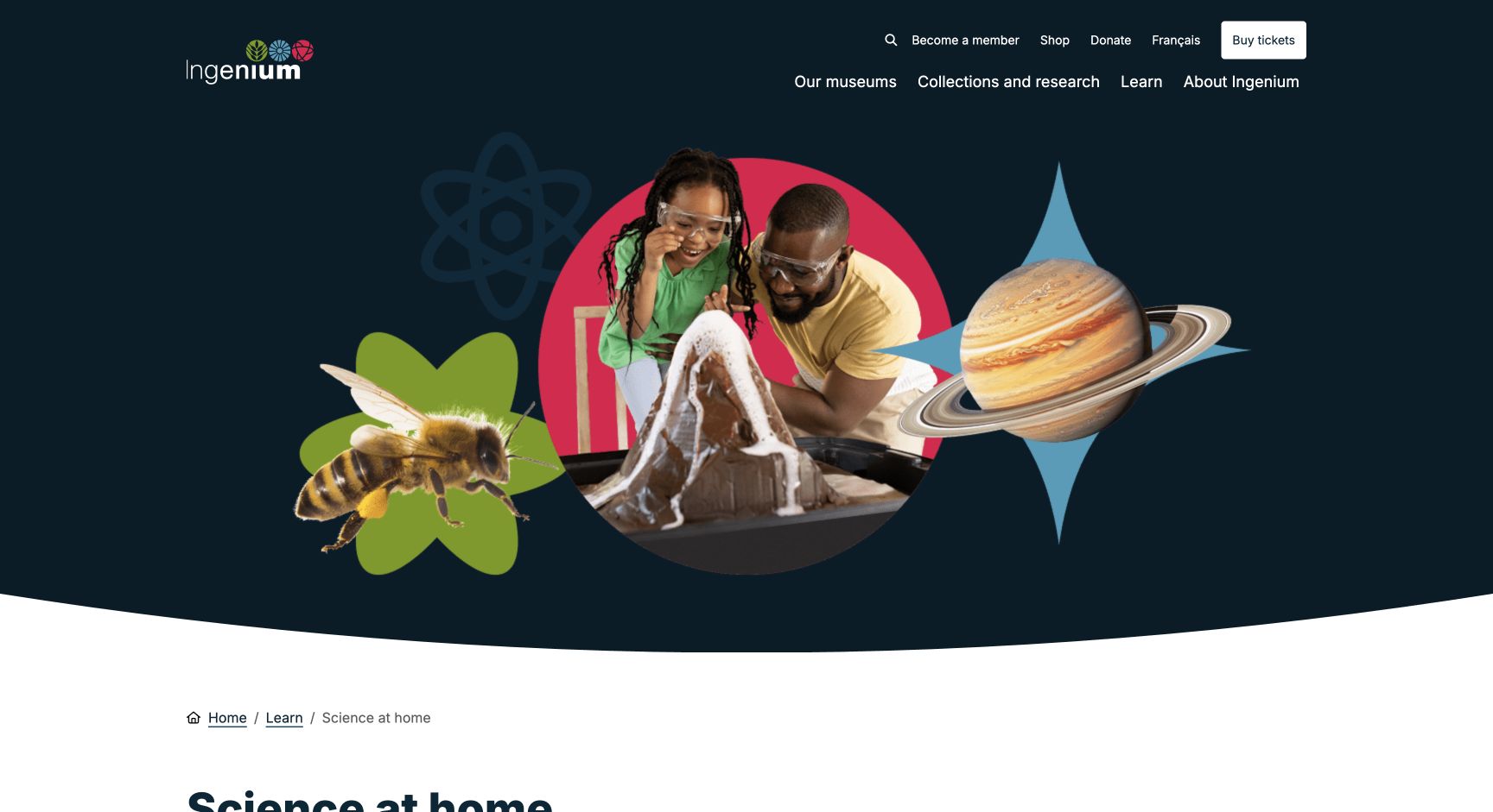 Screenshot of Ingenium Science at Home