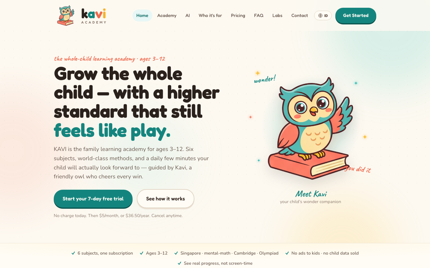 Screenshot of KAVI Academy