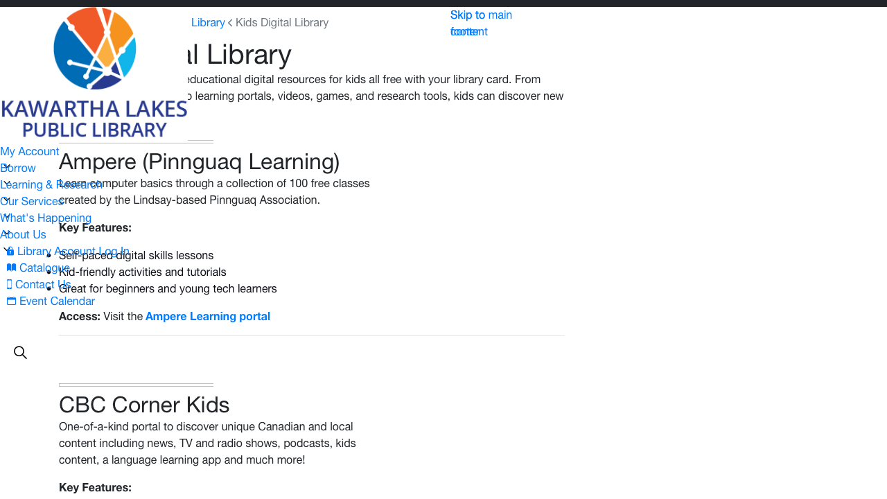 Screenshot of Kawartha Lakes Kids Digital Library