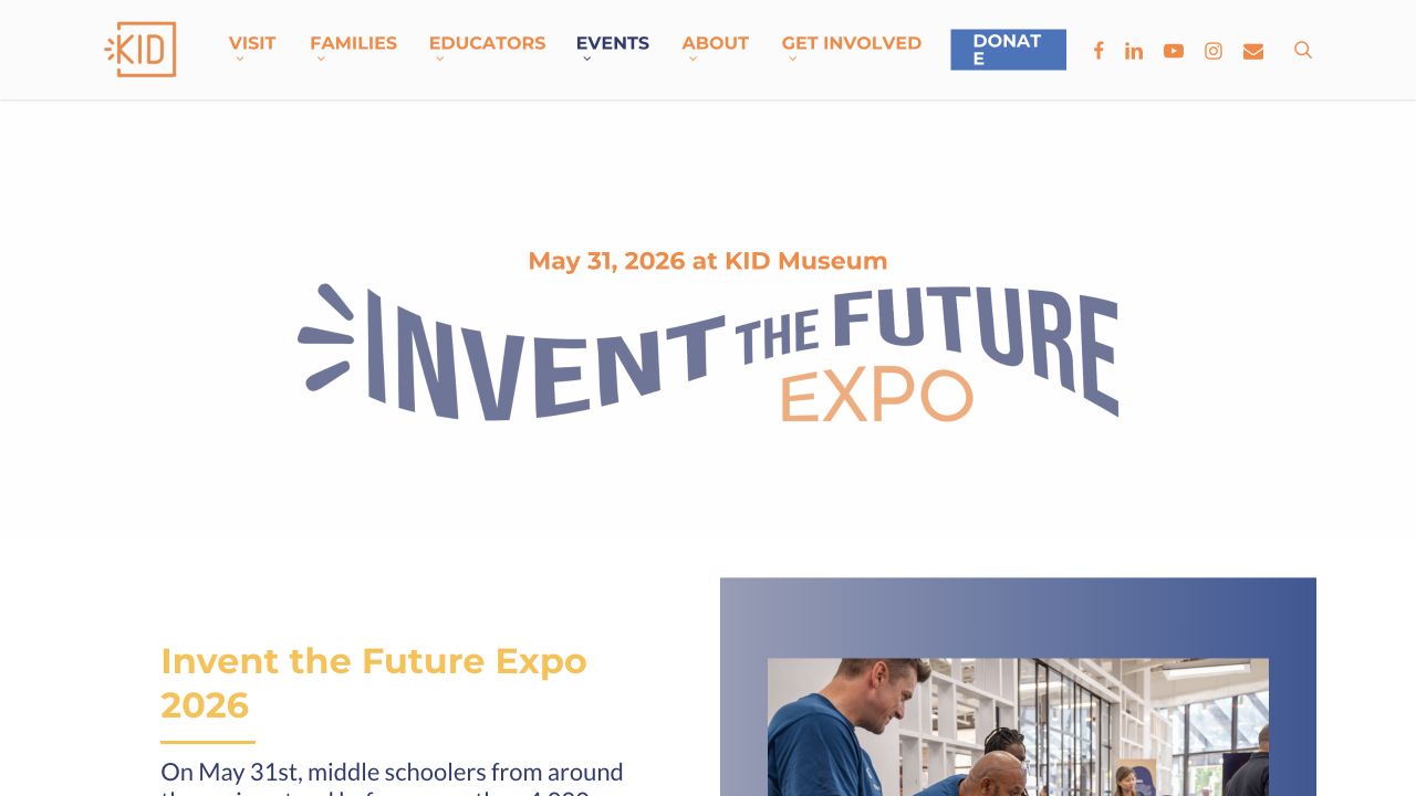 Screenshot of KID Museum Invent the Future Expo