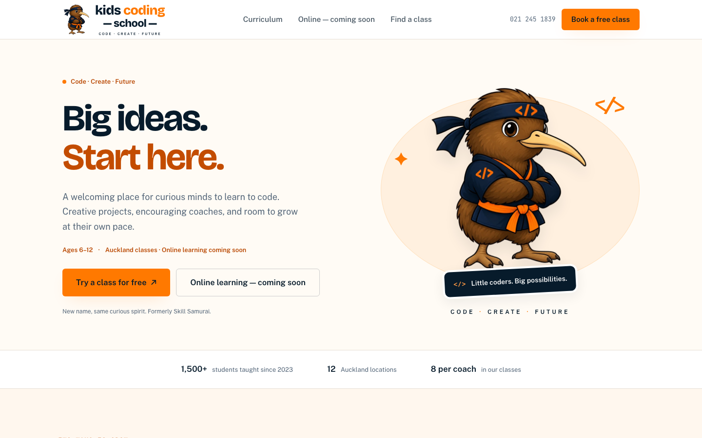 Screenshot of Kids Coding School