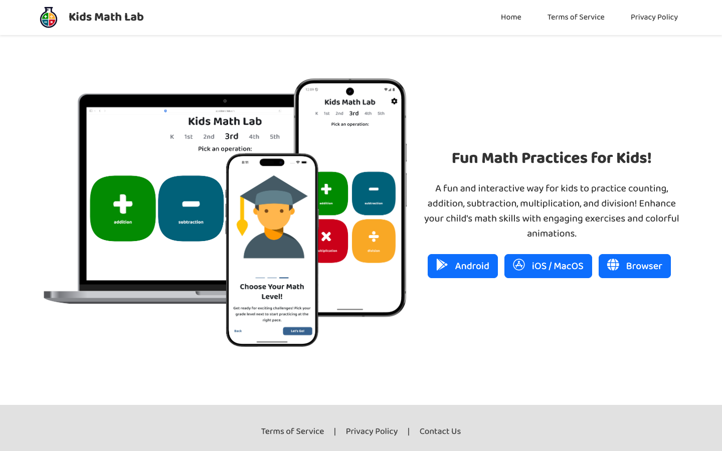 Screenshot of Kids Math Lab