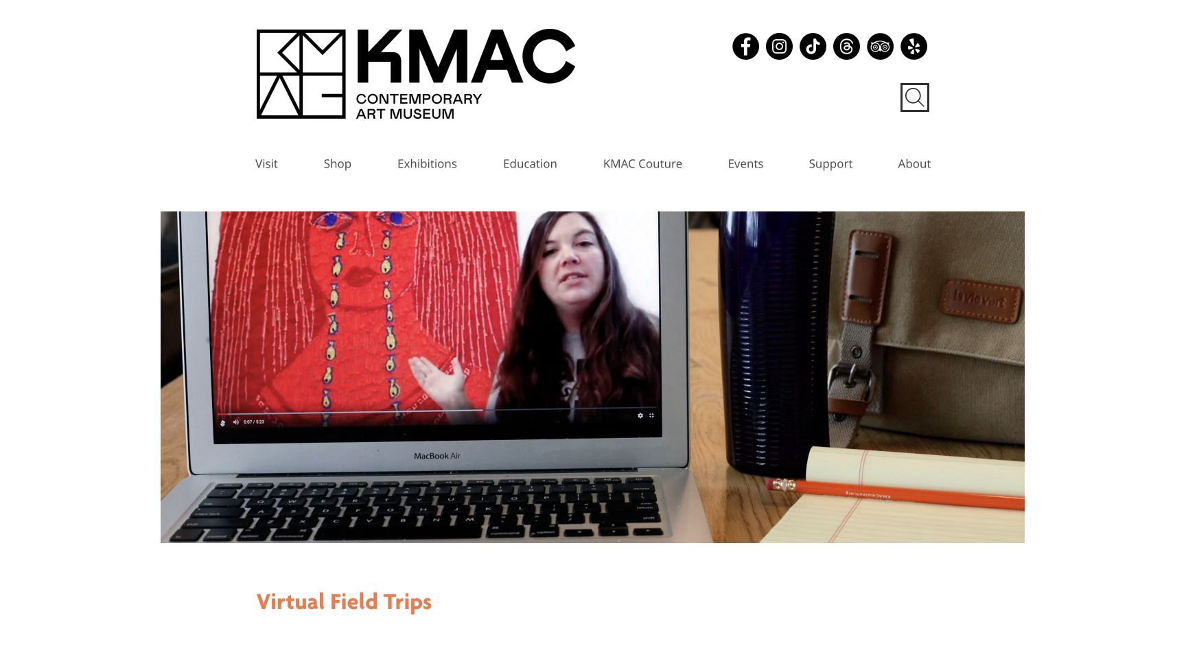 Screenshot of KMAC Museum Virtual Field Trips