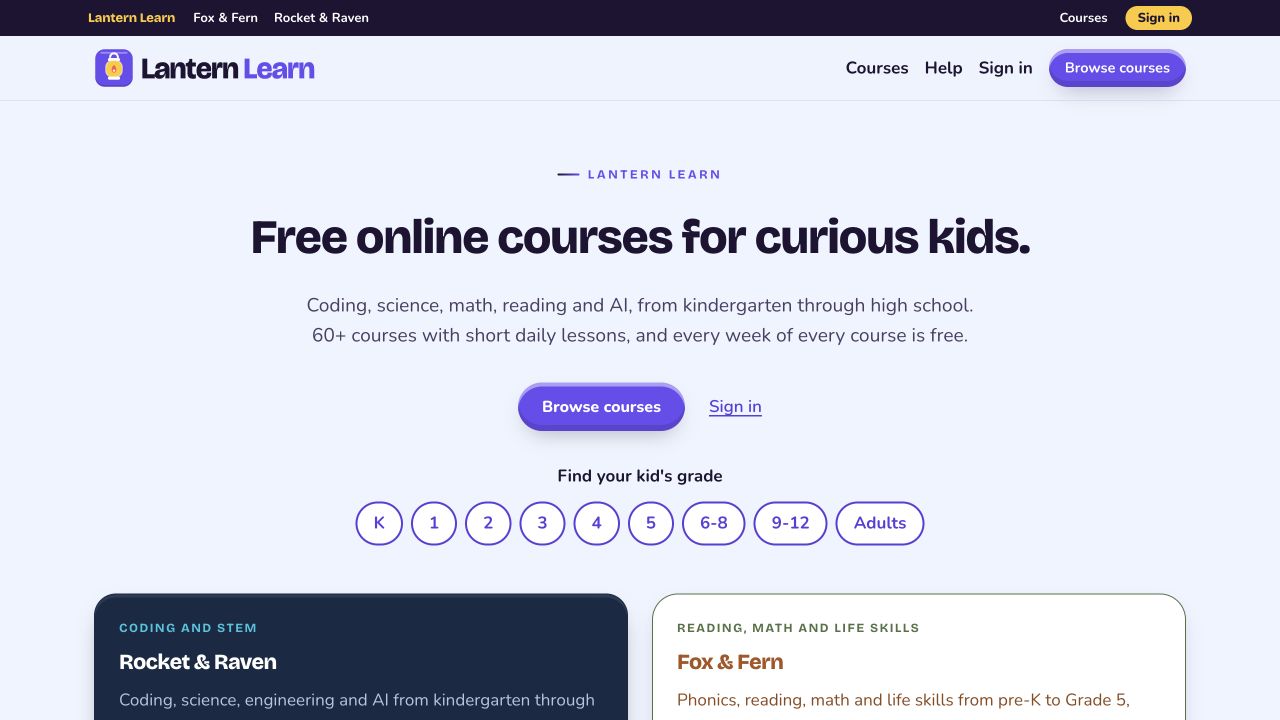 Screenshot of Lantern Learn