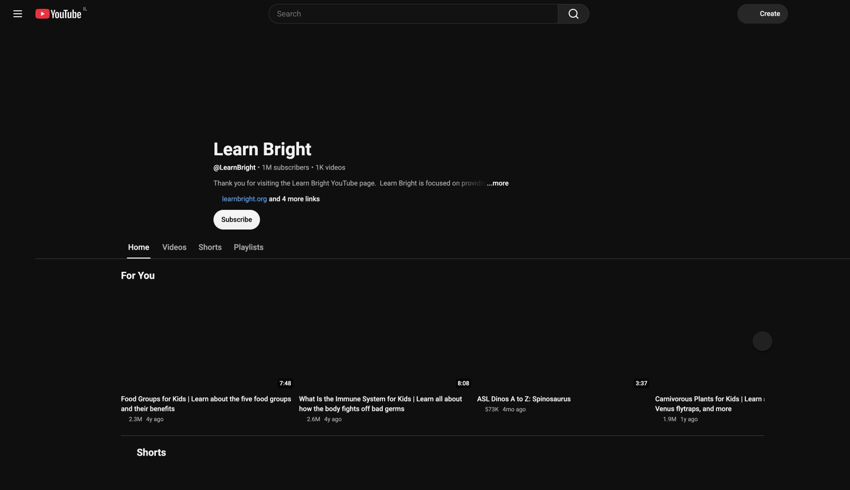 Screenshot of Learn Bright
