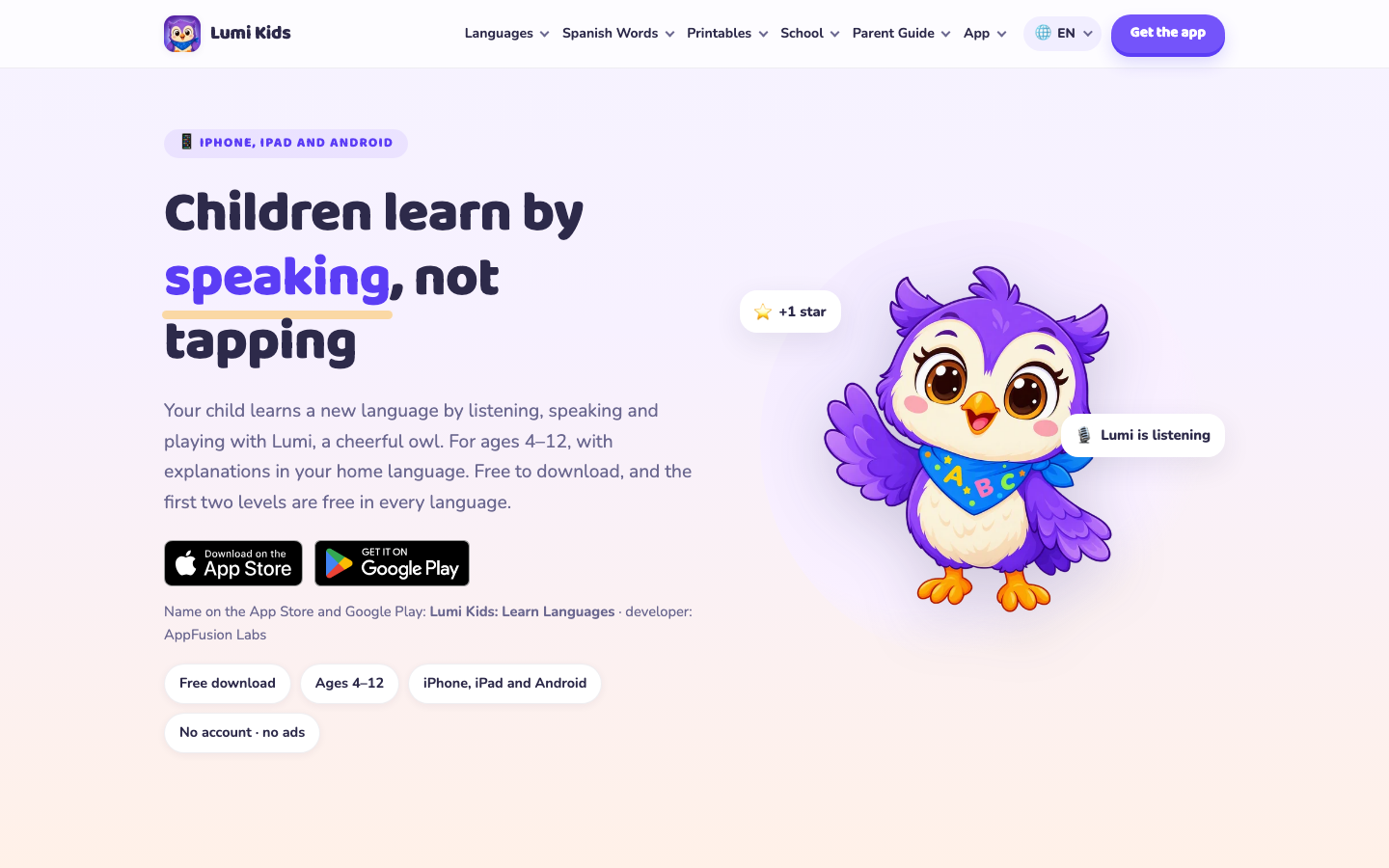 Screenshot of Lumi Kids