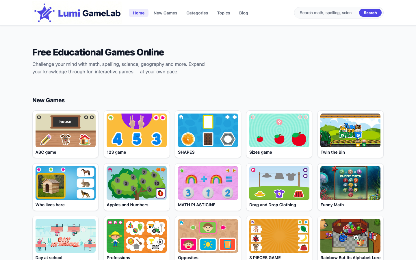 Screenshot of Lumi GameLab