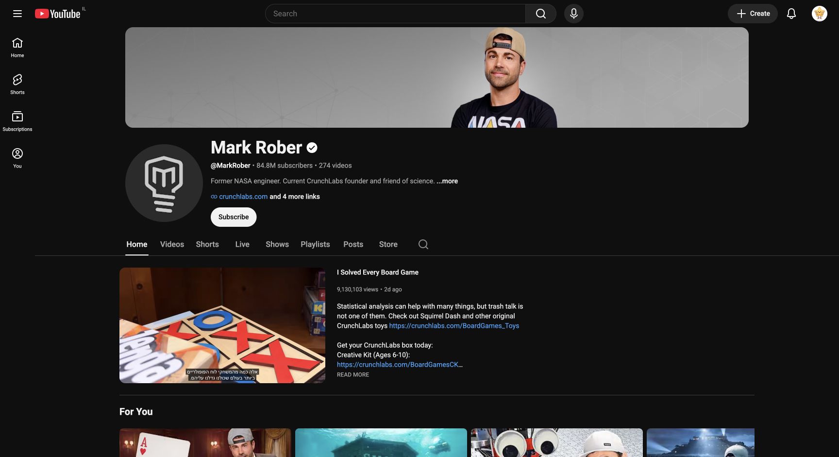 Screenshot of Mark Rober