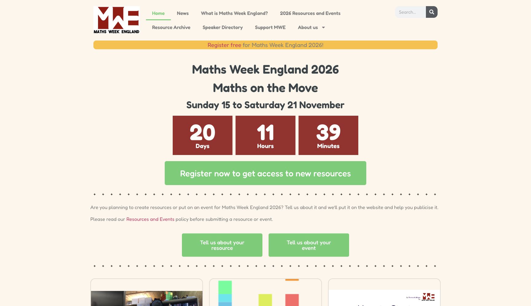 Screenshot of Maths Week England